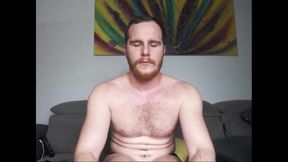 Beefy Guy Speaks to His Bitch While Jerking