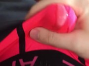 Cumming in my pink American Eagle briefs