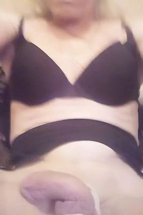 Mellissa hides her new vibrator in her sexy sissy pussy