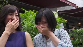 Raw, nasty, perverted JAV-style Japanese nympho's age gap street pickup CFNM cum dump