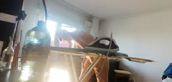 Sexy wife does housework naked. Hot hairy Latin hair, big tits, big ass.