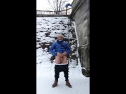 1ncandenza wanks and pisses on the frozen canal