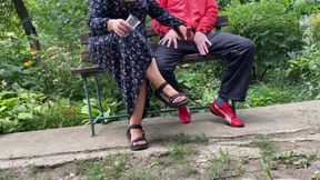 Mature Stepmom Milks My Dick Outdoors in the Park