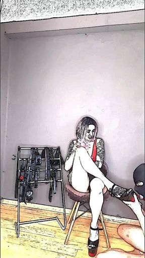 Lady Angela High Heel Fetish Animation Submissive Worships Pleaser Heels