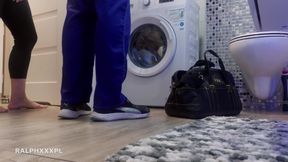 Housewife Stuck in Washing Machine and Plumber Fucked Her