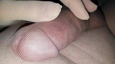 Dani_Leg Cumshots in Tan Pantyhose on the Bed