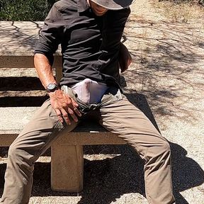 Almost caught pissing my work pants at a public picnic area