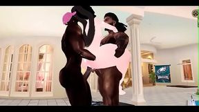 Femboy thief gets double stuffed with black cocks after getting caught