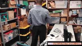Young perp bounces on officer’s massive black cock raw