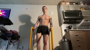 Sexy Bi Big Dick Muscle Step daddy Strip Naked Workout Tease &amp; Smoking Joint Pov Cum Feeding Masturbation