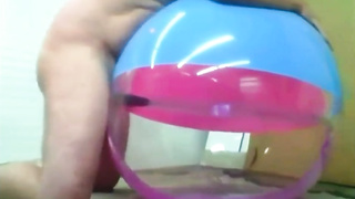 Big inflatable beach ball fuck cum inside 4