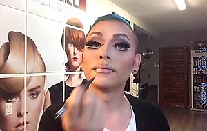 Drag queen transformation make up