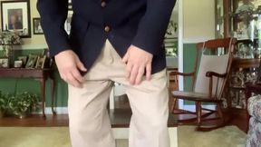 Hot daddy jerking of  in suit and tie