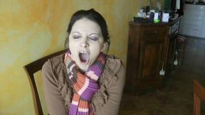 Yawning from a cold day