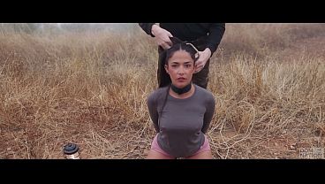 Super-hot babe spanked and bound in the mountains