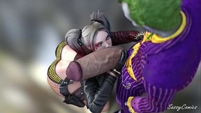 The Joker Fuck Harley Quinn - Massive Cock ANAL - sassyComics