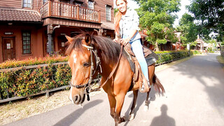 Riding a  and fucked in a saloon