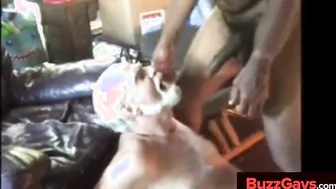 Amateur silver daddy gives blowjob and eats cum in hardcore video