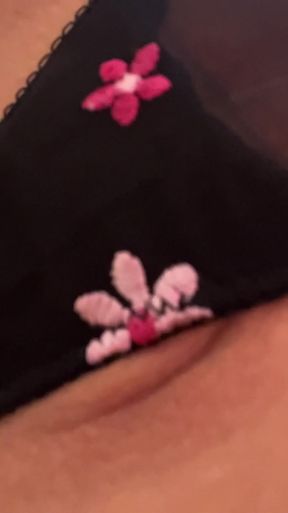 Soaked wife teases her husband while barely holding back