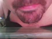 Sissy eating a little cum.