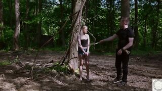 Submissive Goddess Rory Knox Getting Bound to a Tree for Face Fucking Piss and Booty Eating inside the Forest