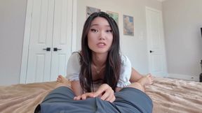Cute Asian girl begs me to cum in her pussy after church - Lucy Mochi
