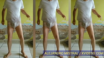 Hombre gay bailando en ropa interior blanca mojada Trusas Calzoncillos calientes ALEJANDRO MISTRAL