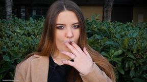 Russian Girl Spends Her Lunch Break Smoking 1 Cigs