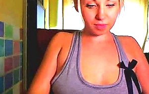 Cute busty blonde tranny