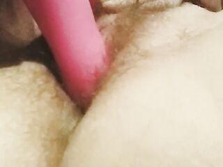 Close Up of Girl Using Vibrating Toys on her Shaggy Vagina