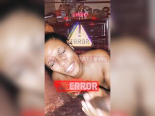 Dumb thot Candi Swallows takes spunk fountain