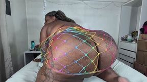 Delicious Ebony BBW Farting in her Rainbow Dress - by Thammy BBW - Part 1