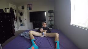 ”Baby Faced Kainan Strokes His Huge Dick”