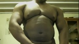 Thick Muscly Black Guy Strokes His Ebony Dick, No Cum