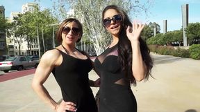 Stunning MILF and muscular babe sharing hard cock