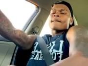 Guy caught jerking by truck drivers