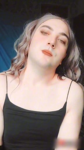 Sissy Big Size Man T Shirt Sexy Mini Hot Slut Crossdresser Kitty White Big Butt Big Ass Lady Boy She   Clip 1