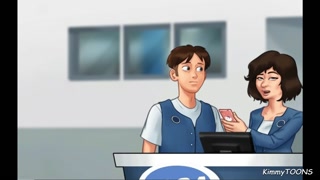 Summertime Saga - Manager's Daughter sucked my Dick behind the front desk at work - KimmyToons