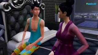 The Old Stepsister Decided to take Care of her Younger Stepbrother. (Sims