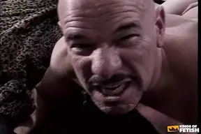 MILF humiliates older man with strap-on and footjob