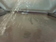 Foreskin Pissing and cumming in the shower