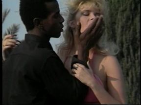 Busty Blonde Bimbo Was Nailed by Well-equipped Black Stud in the Chaise Longue