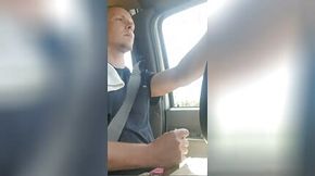 On the road and Jerking Off My Cock - Real Amateur