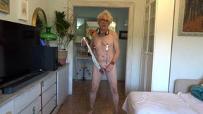 Spanish Shemale Whore Flagellates Her Cock