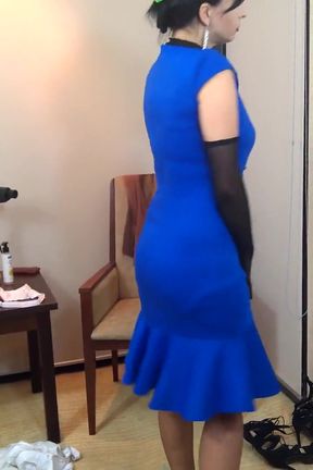 Kinky Evening in Blue Dress