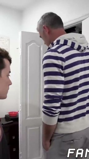 Twink stepson eats cum after hardcore taboo daddy threesome   Clip 1