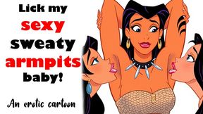 Armpit Lick up - a Sexy animated girl getting her sweaty armpits licked - a cartoon with a sexy erotic song