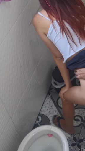 Naughty girl fucks in the bathroom of the disco with a stranger without a condom!   Clip 2