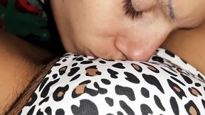 I Cum in My Girlfriend's Mouth Through Her Leopard Panties