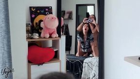 sexy amateur couple fucking in front of the mirror